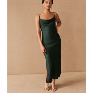 BHLDN Cali Satin Charmeuse Midi Dress